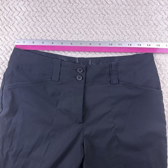 WOMEN'S NIKE GOLF Black Dri-Fit Capri Bottoms Pants Slash Pockets sz 4 Stretchy - Picture 7 of 13